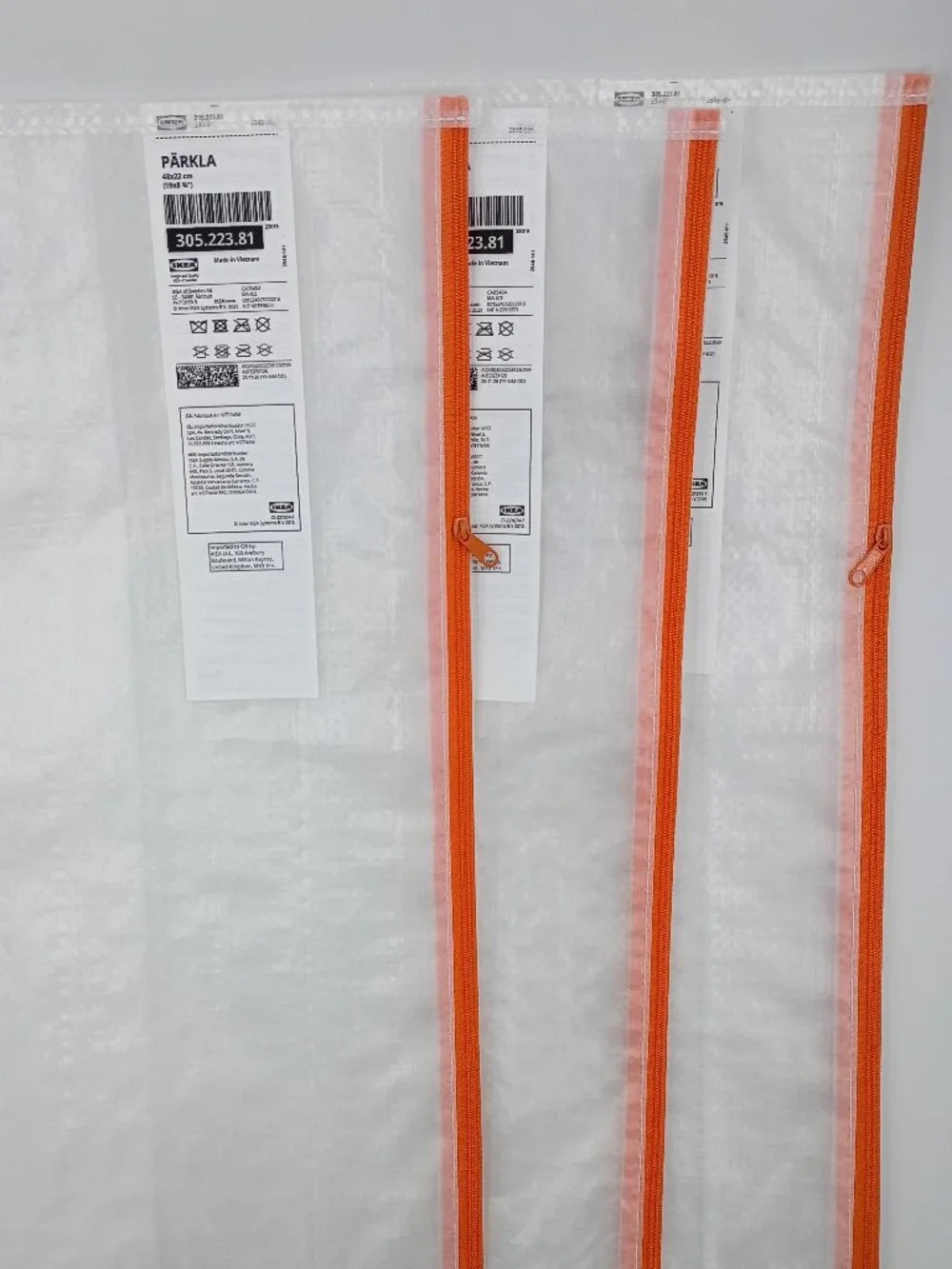 Set of 3 IKEA PÄRKLA Shoe bags, 19 x 8 ¾ x 6 